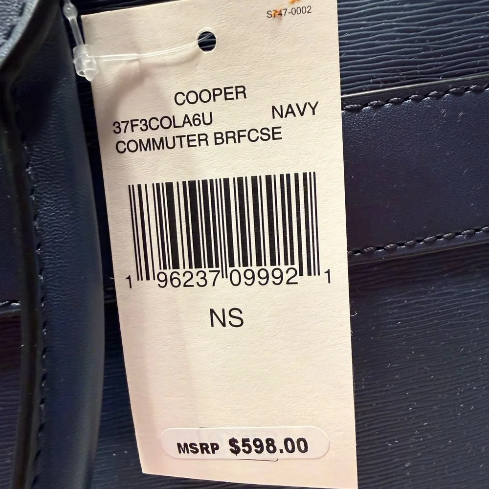 NWT Michael Kors Navy Blue Cooper Laptop Briefcase